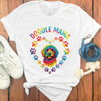 Doodle Mama Colorful Paw Print Heart Design Shirt