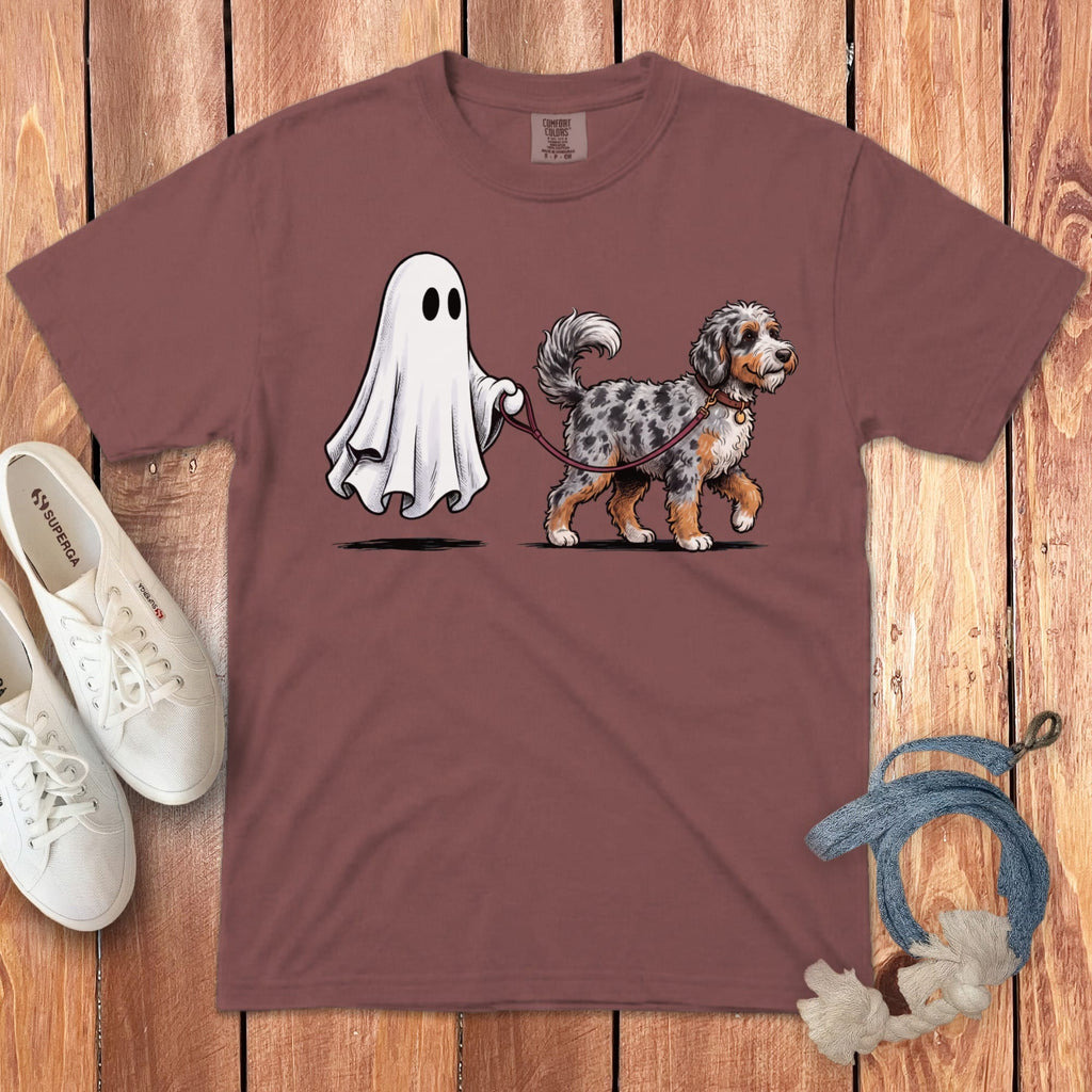 Aussiedoodle Ghost Walk Signature T-Shirt in Brick / S by Puppy Jo