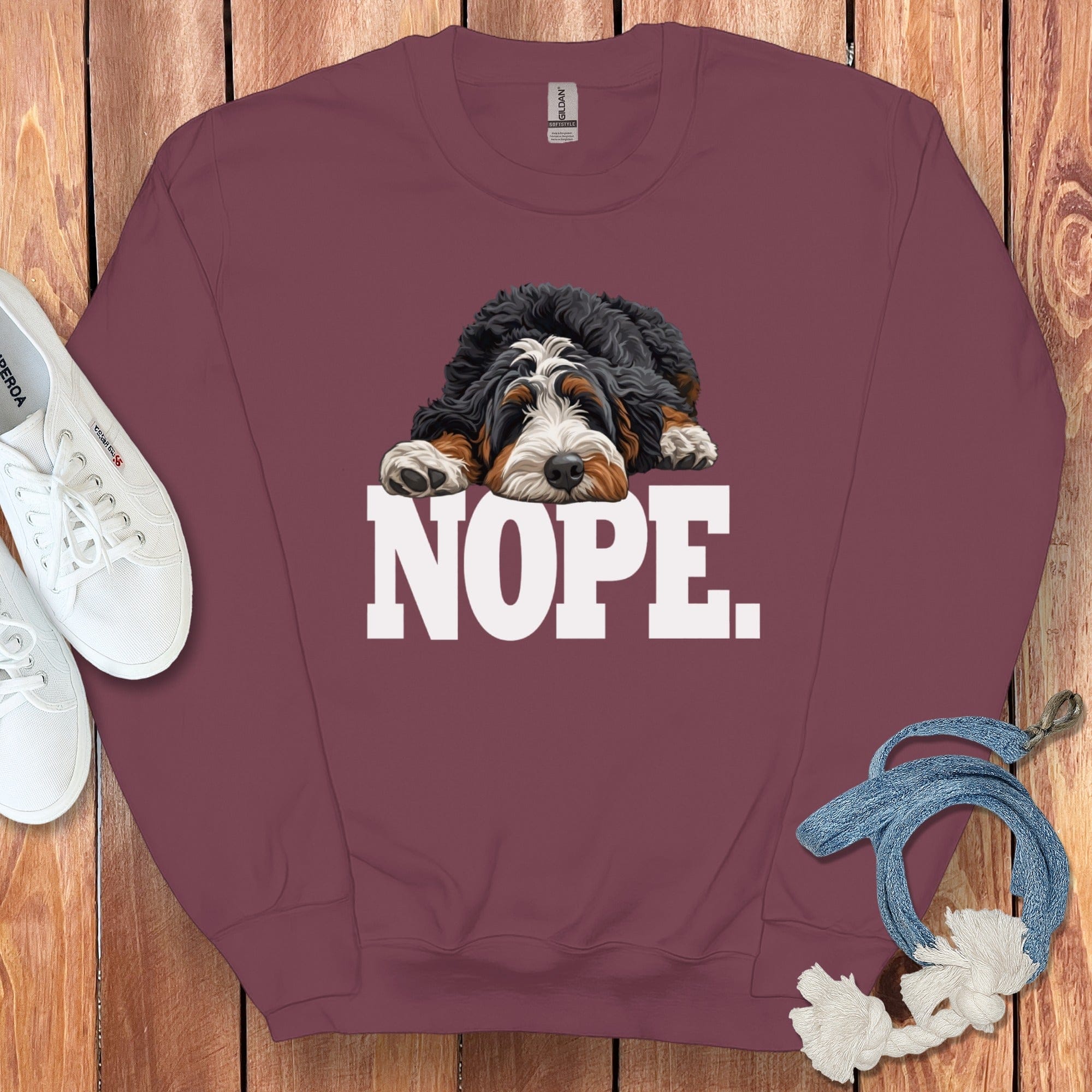 Comfortable Nope Dog Print Sweatshirt for Casual Wear