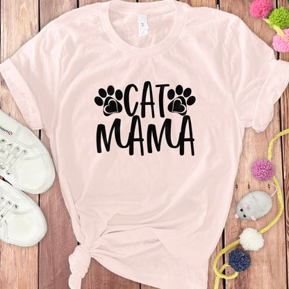 Cute Cat Mama T-Shirt with Paw Print Design product type