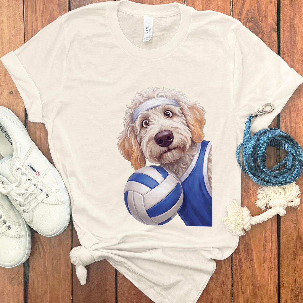Maltipoo Volleyball Player T-Shirt in Natural / S by Puppy Jo
