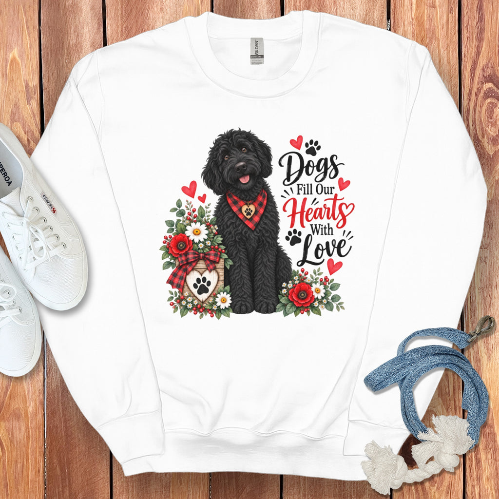 Black Goldendoodle Hearts Love Sweatshirt