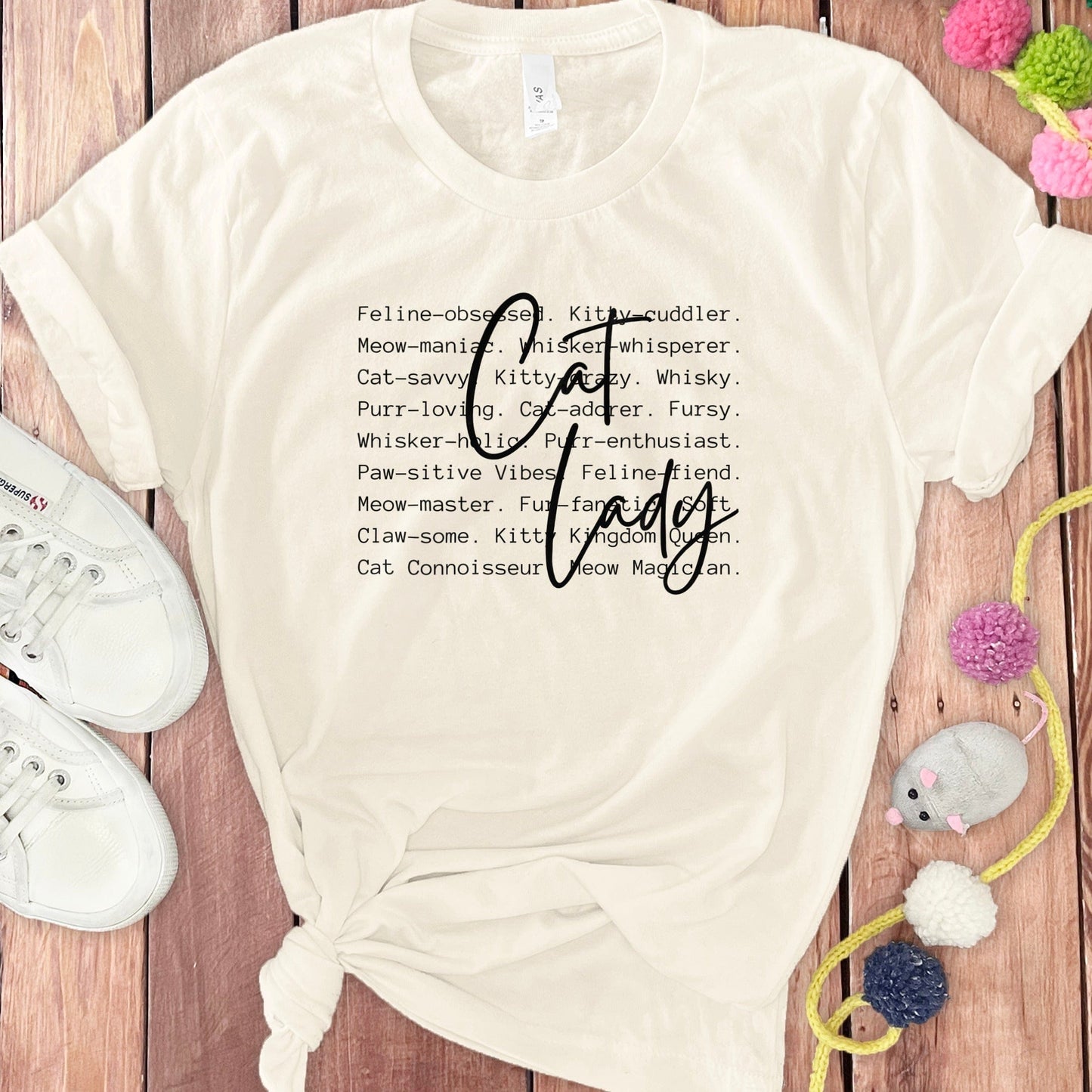 Adorable Cat Lady Graphic Tee Stylish Shirt product