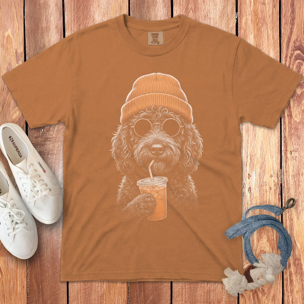 Black Goldendoodle Ice Latte Signature T-Shirt in Yam / S by Puppy Jo