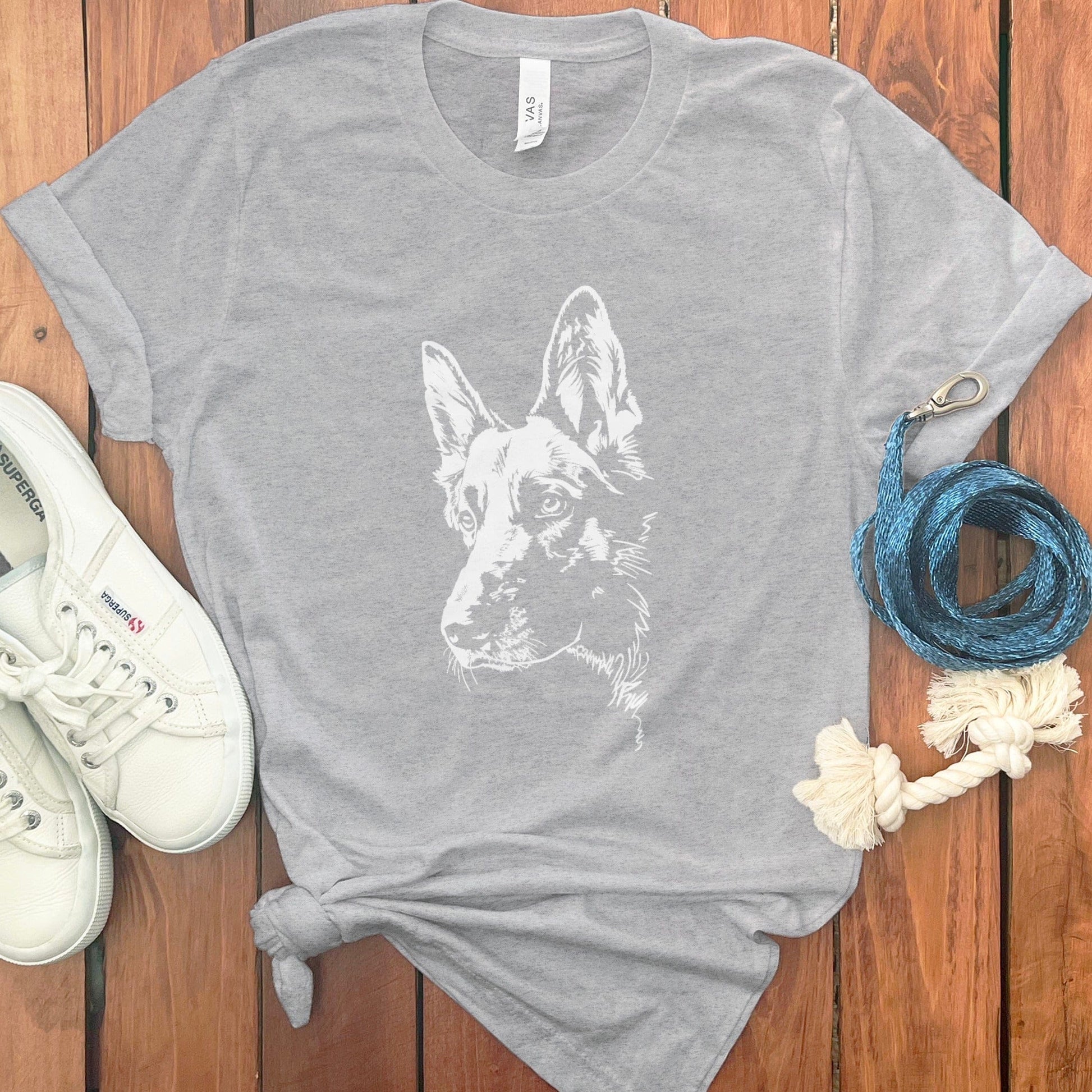 German Shepherd Design on Grey T-shirt product