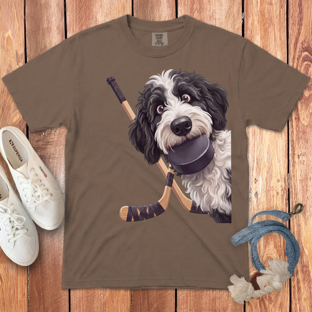Sheepadoodle Hockey Signature T-Shirt in Espresso / S by Puppy Jo