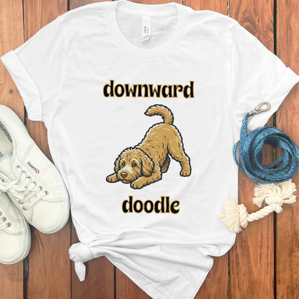 Downward Doodle Dog Lover Funny Yoga T Shirt