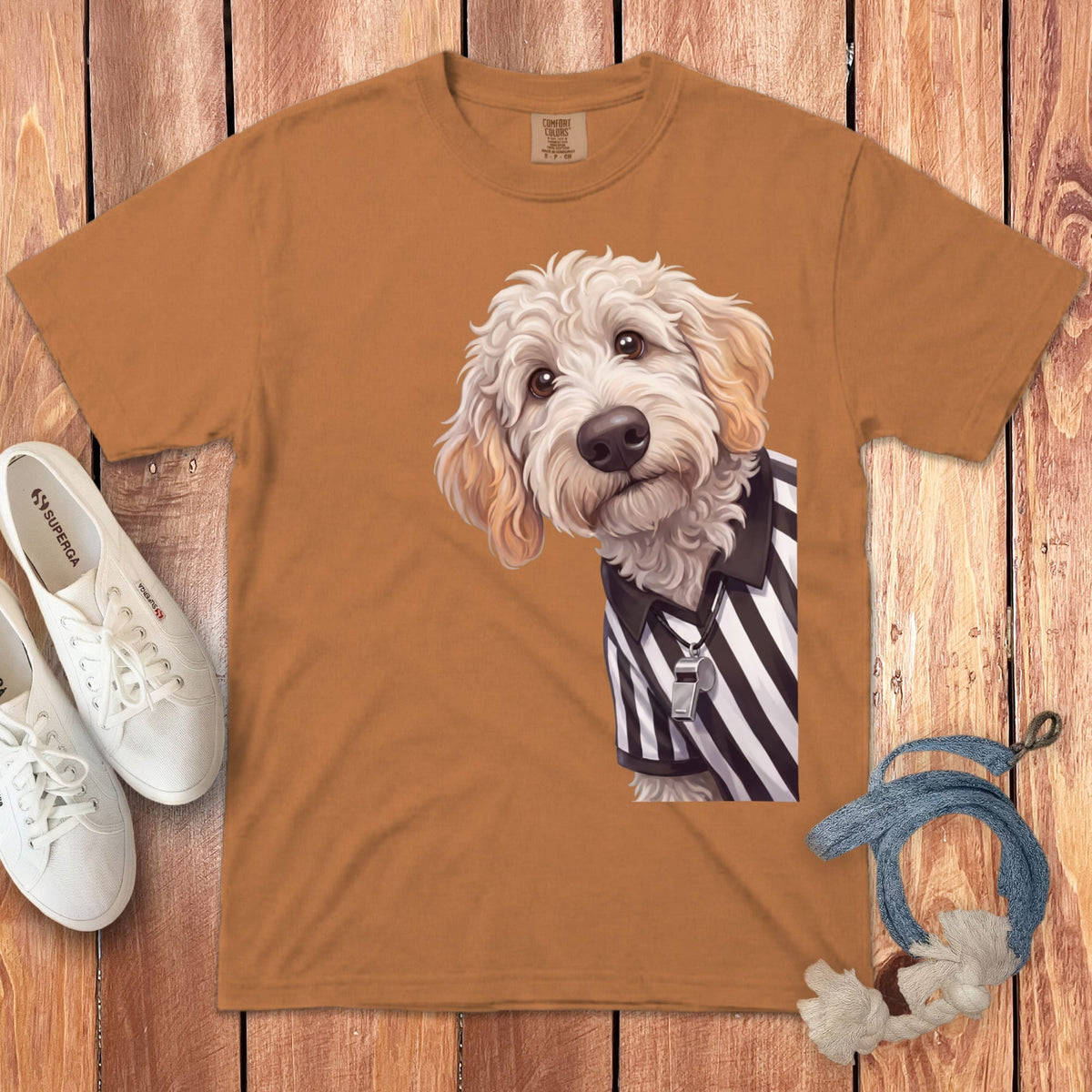 Maltipoo Football Referee Signature T-Shirt in Yam / S by Puppy Jo