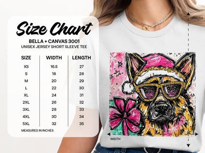 Fashionable Dog Christmas Design Short Sleeve Tee