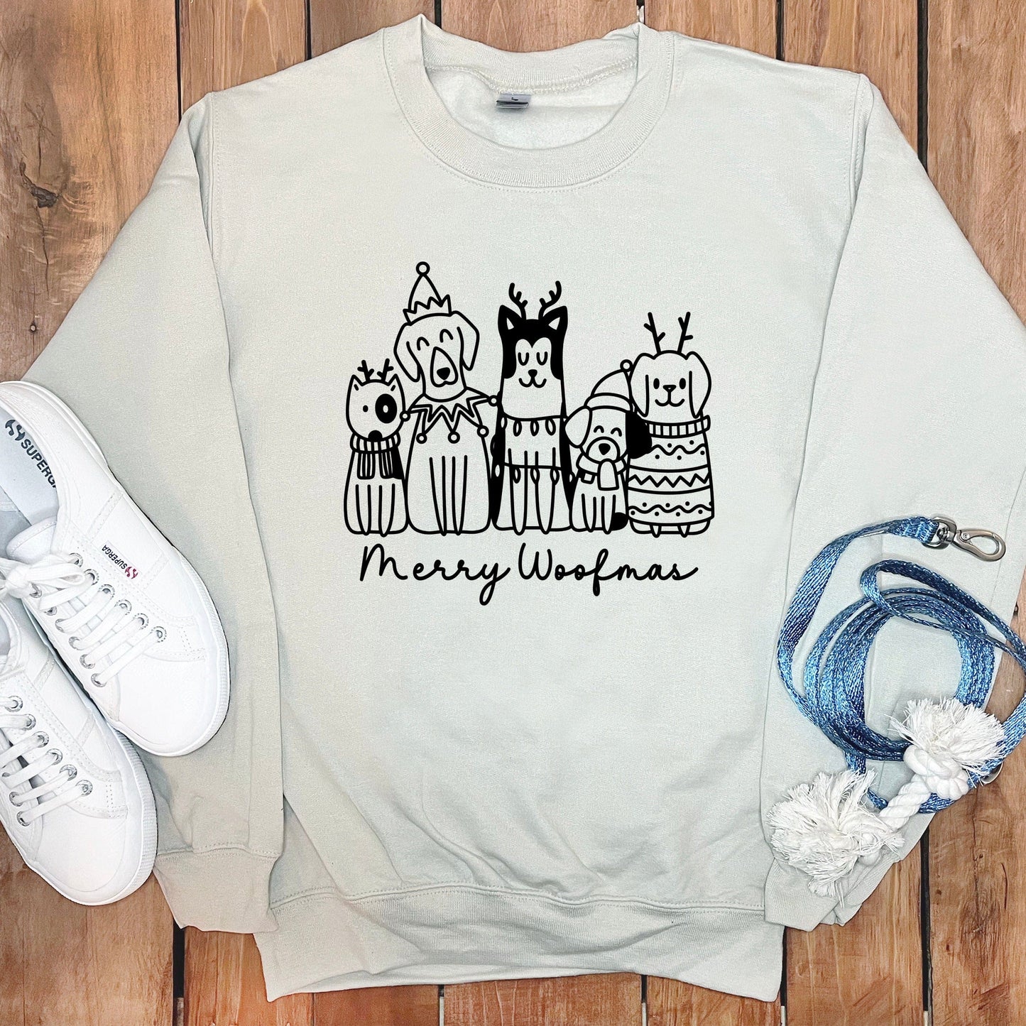 Festive Merry Woofmas Sweatshirt Perfect for Dog Lovers Product