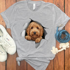 Cute Dog Breaking Through Graphic T-Shirt
