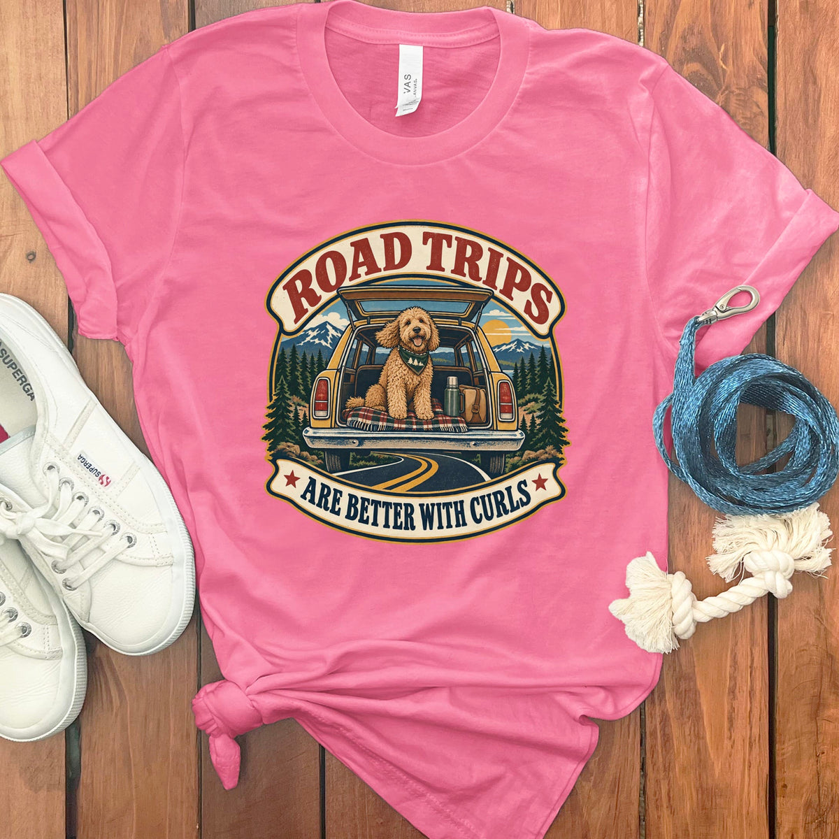 Doodle Road Trips T-Shirt in Charity Pink / S by Puppy Jo