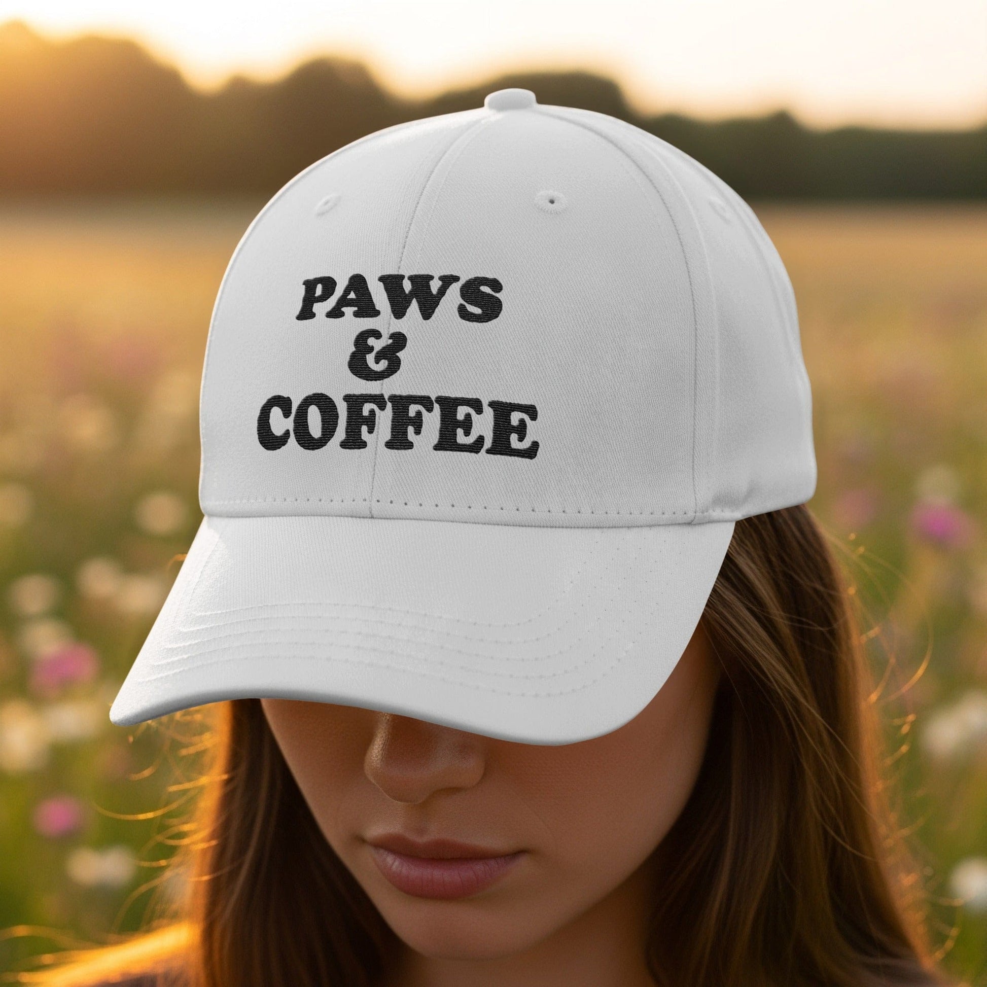 Paws and Coffee Embroidered Baseball Hat product type
