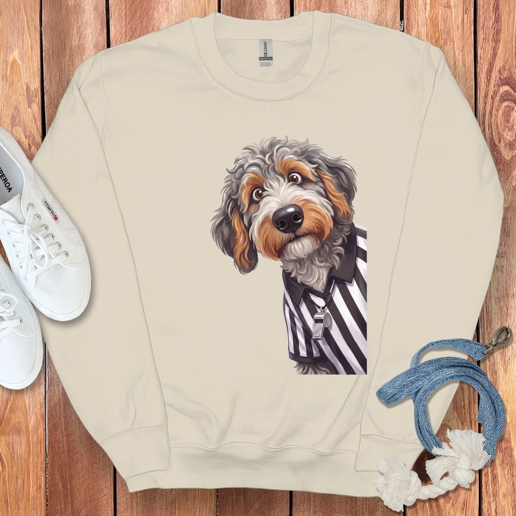Aussiedoodle Football Referee Sweatshirt in Sand / S by Puppy Jo