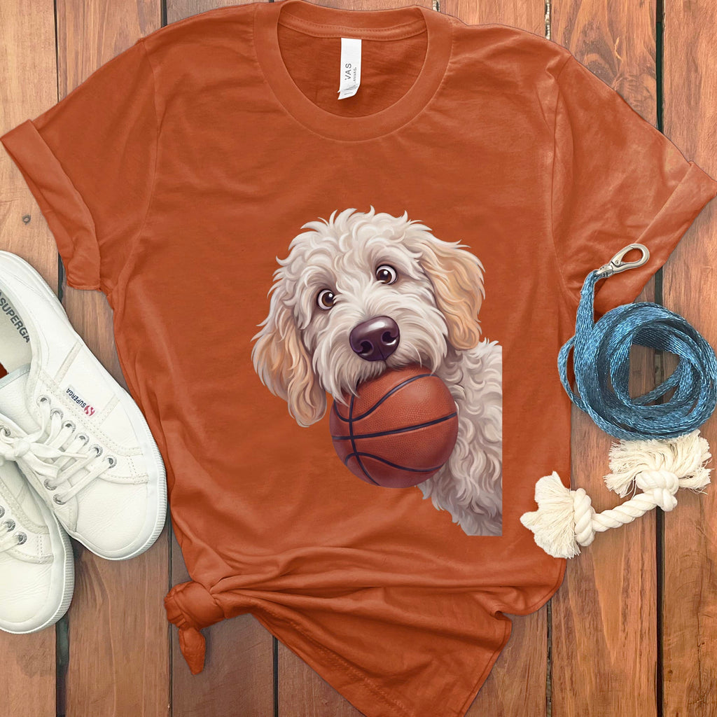 Maltipoo Basketball T-Shirt in Autumn / S by Puppy Jo
