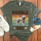 Doodle Dad Graphic T-Shirt with Retro Stripes Design