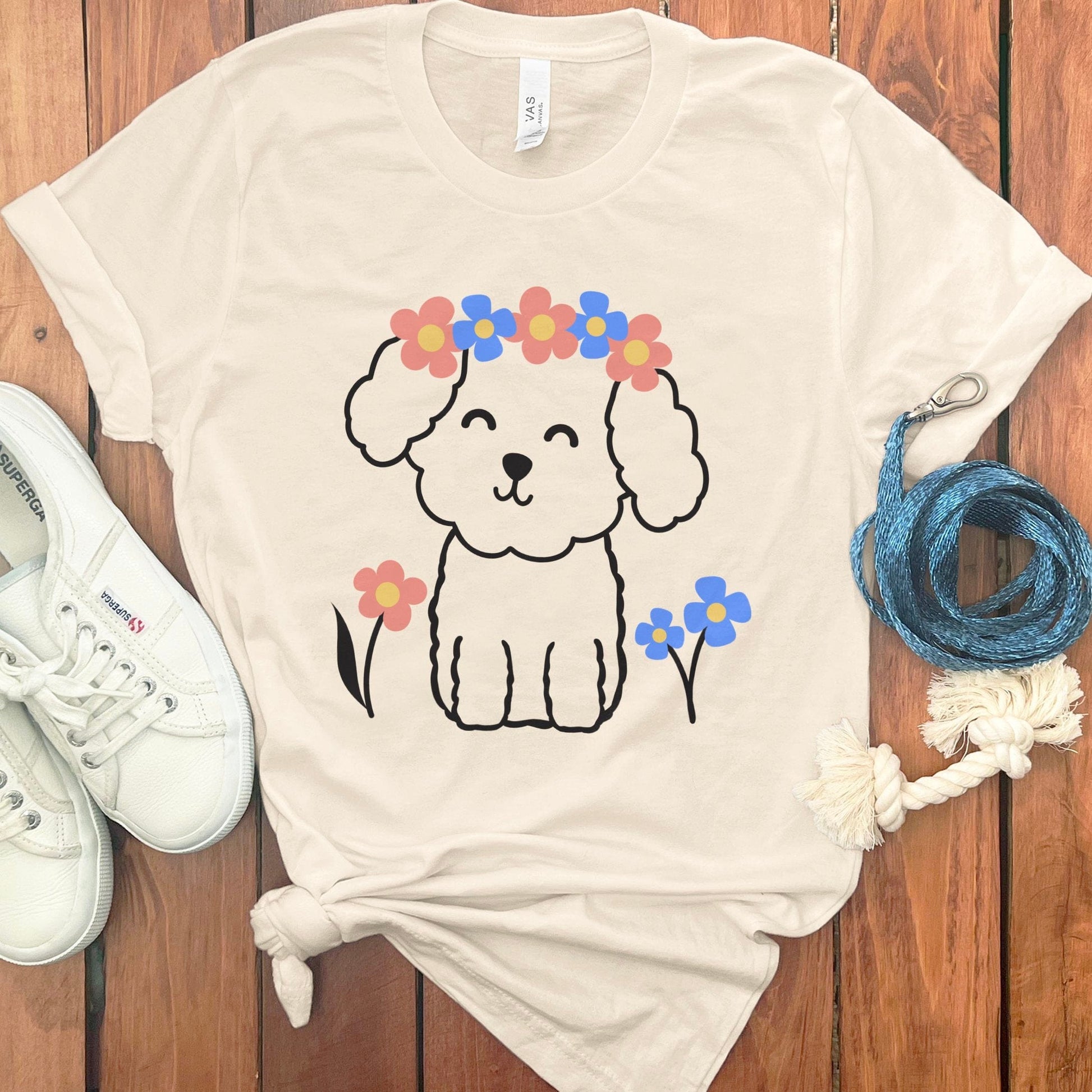 Cute Puppy with Flower Crown Illustration T-shirt product