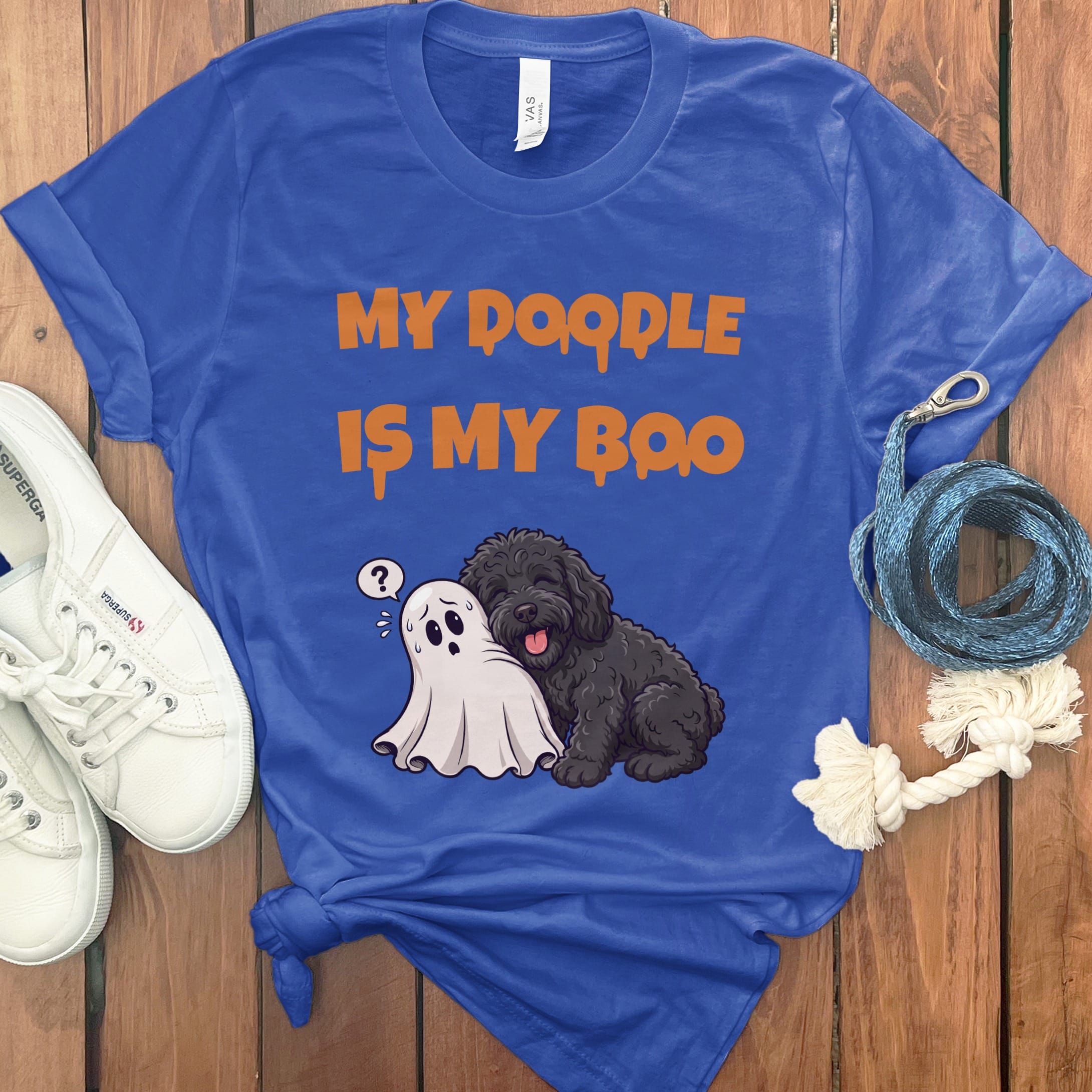 Black Goldendoodle My Boo T-Shirt in True Royal / S by Puppy Jo