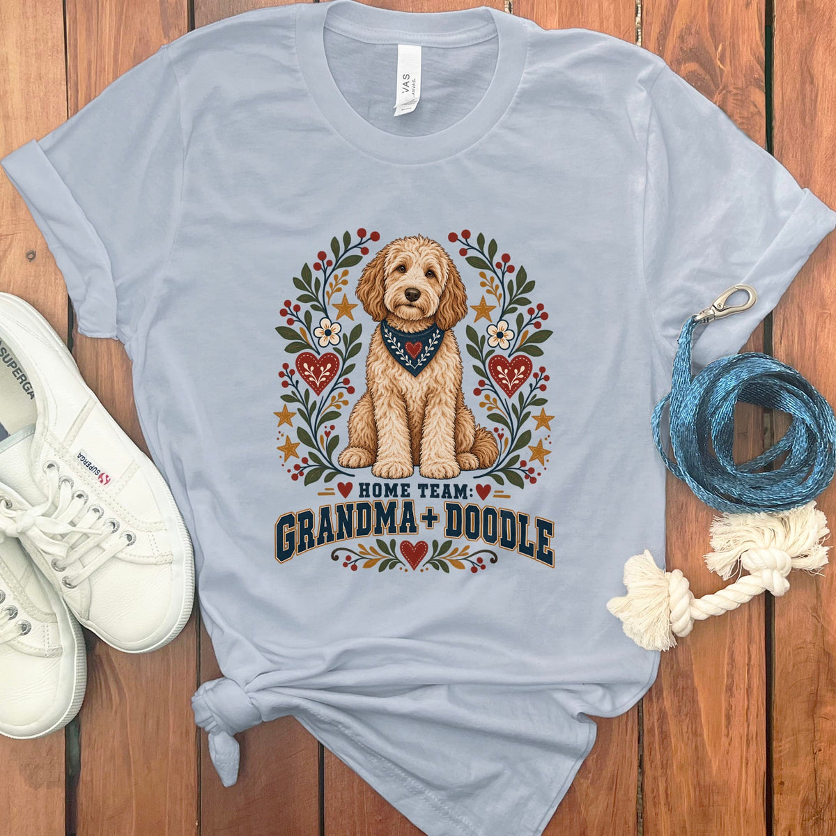 Grandma Doodle Team T-Shirt in Light Blue / S by Puppy Jo