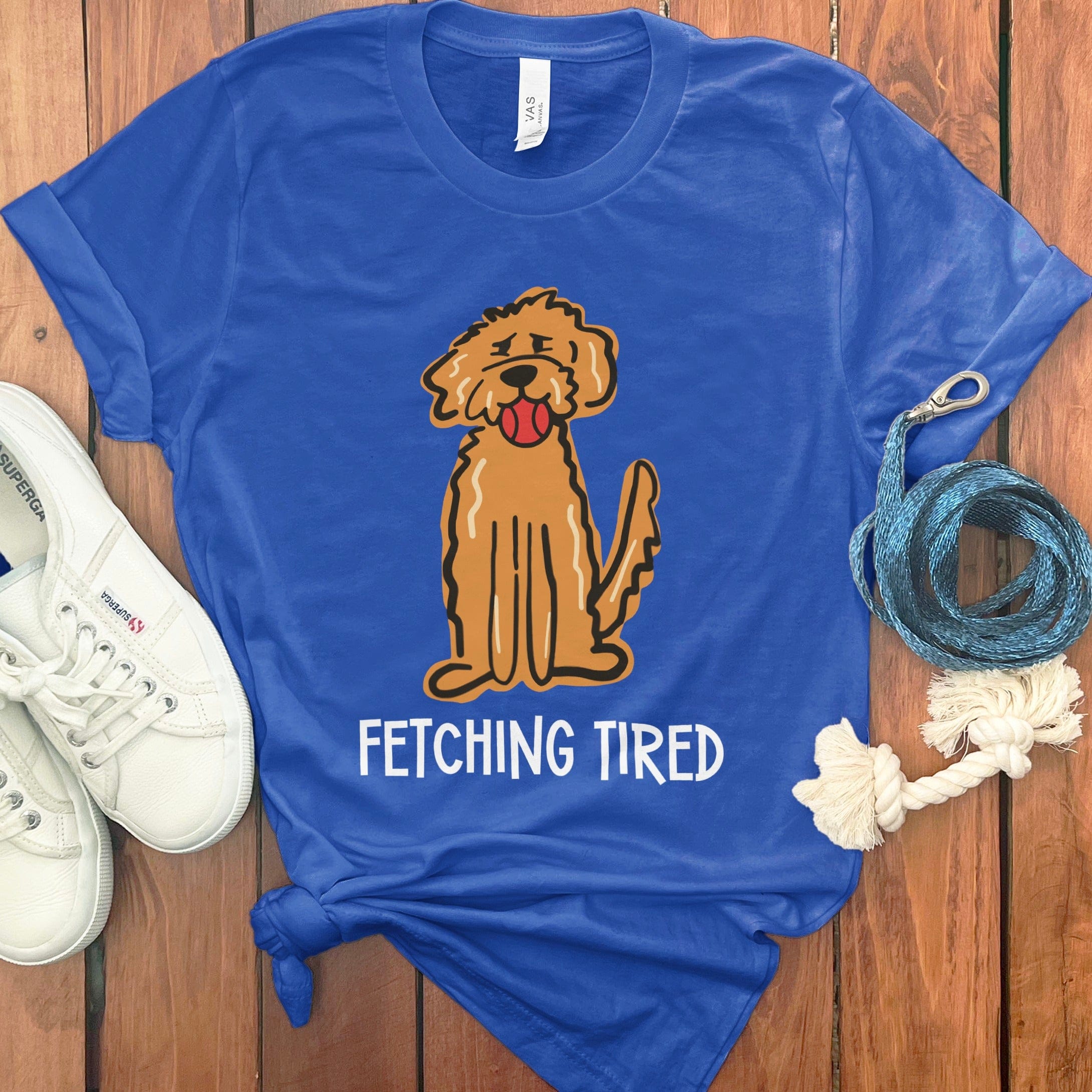 Fetching Tired Funny Dog Illustration Shirt