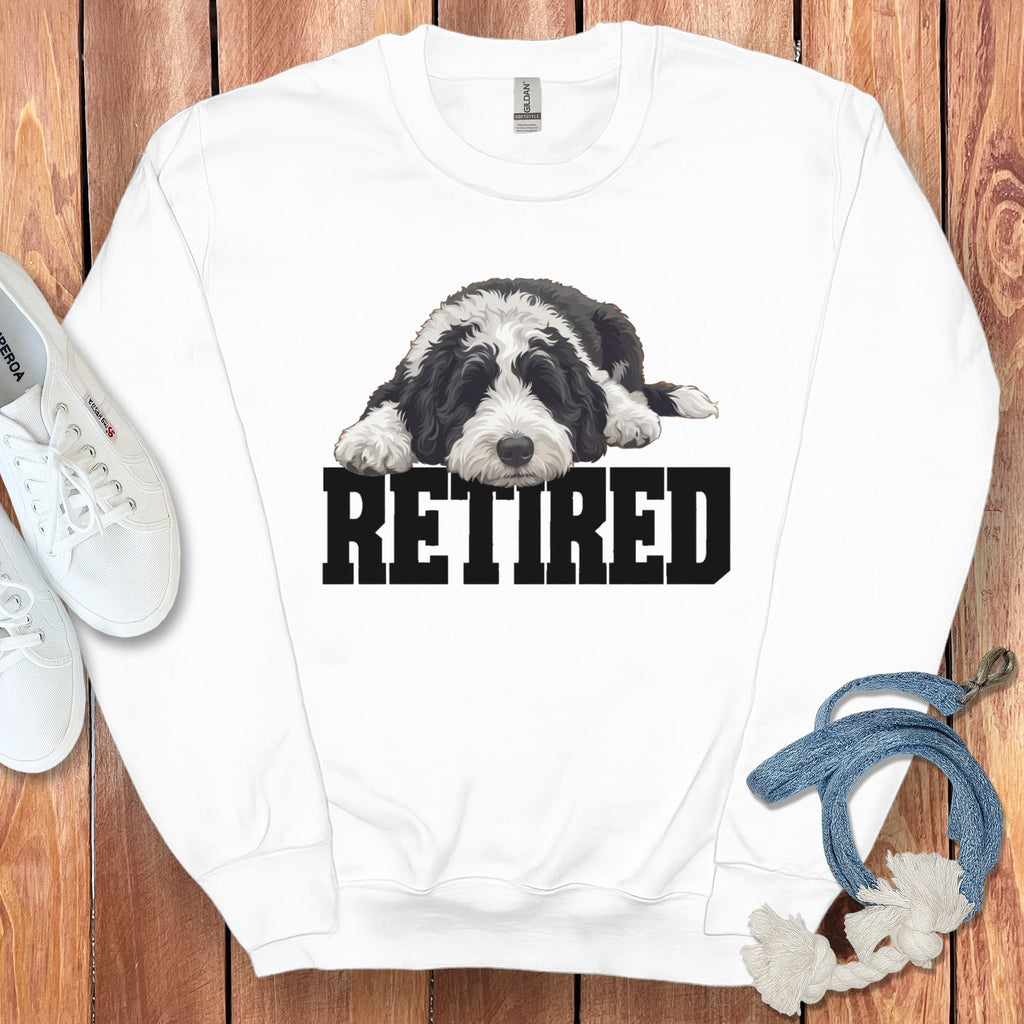 Retired Sleeping Sheepadoodle Sweatshirt in White / S by Puppy Jo