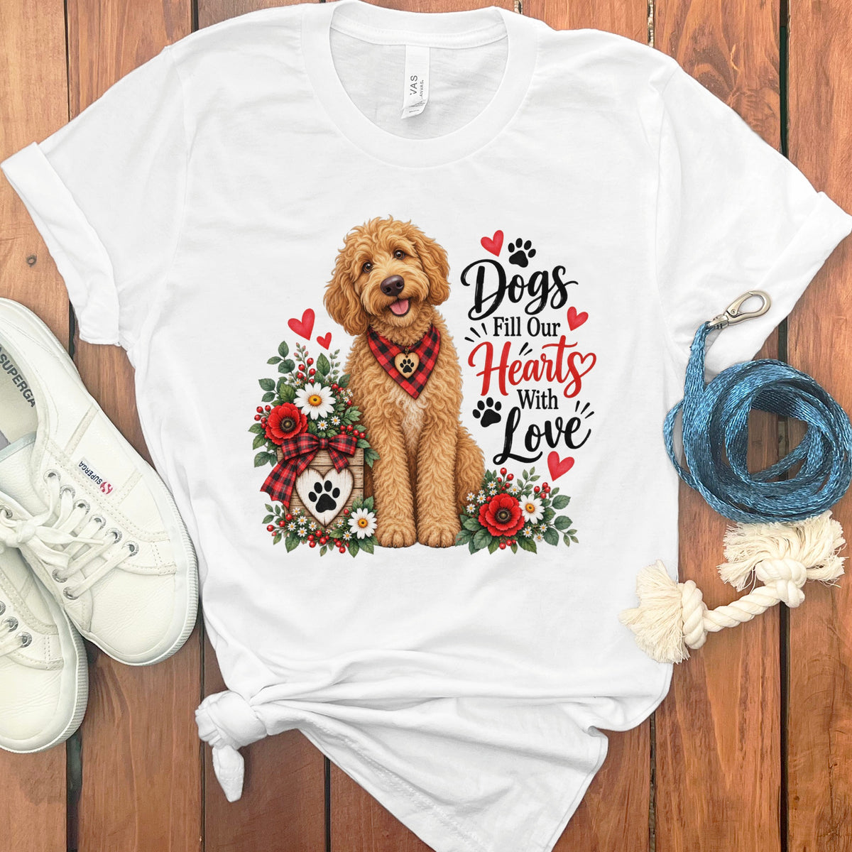 Apricot Goldendoodle Hearts Love T-Shirt