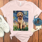 Cute Dog with Starry Night Background T-Shirt