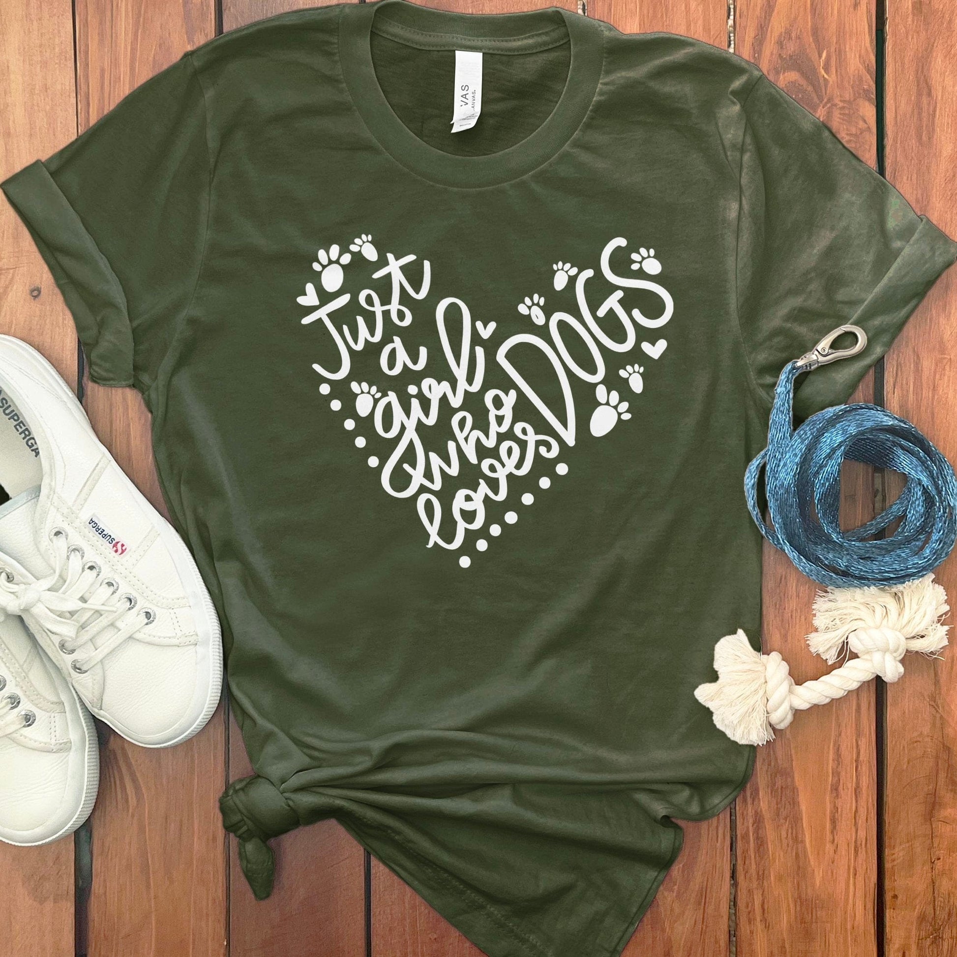 Just a girl who loves dogs graphic tee product