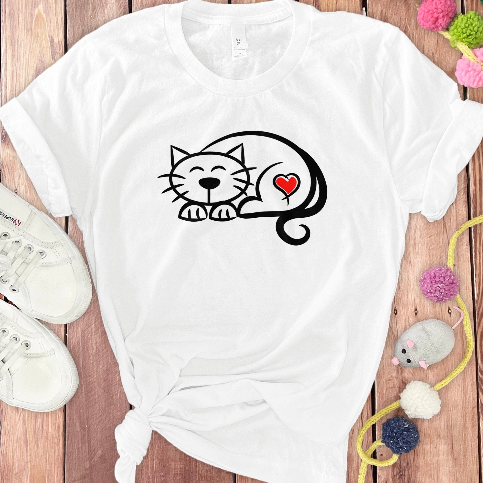 Cute Sleeping Cat Graphic T-Shirt Casual Wear product type
