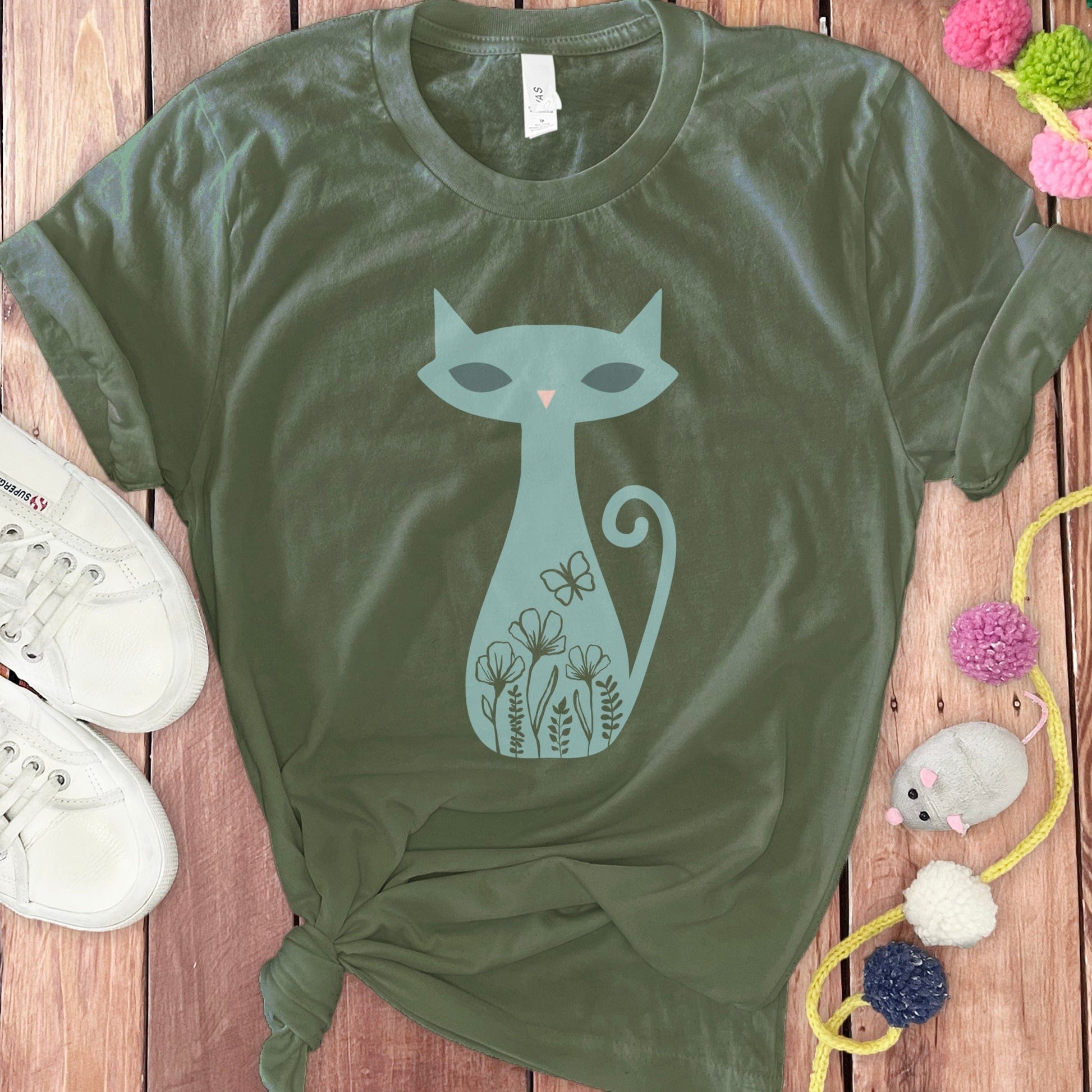 Whimsical Cat Graphic Tee with Playful Design product