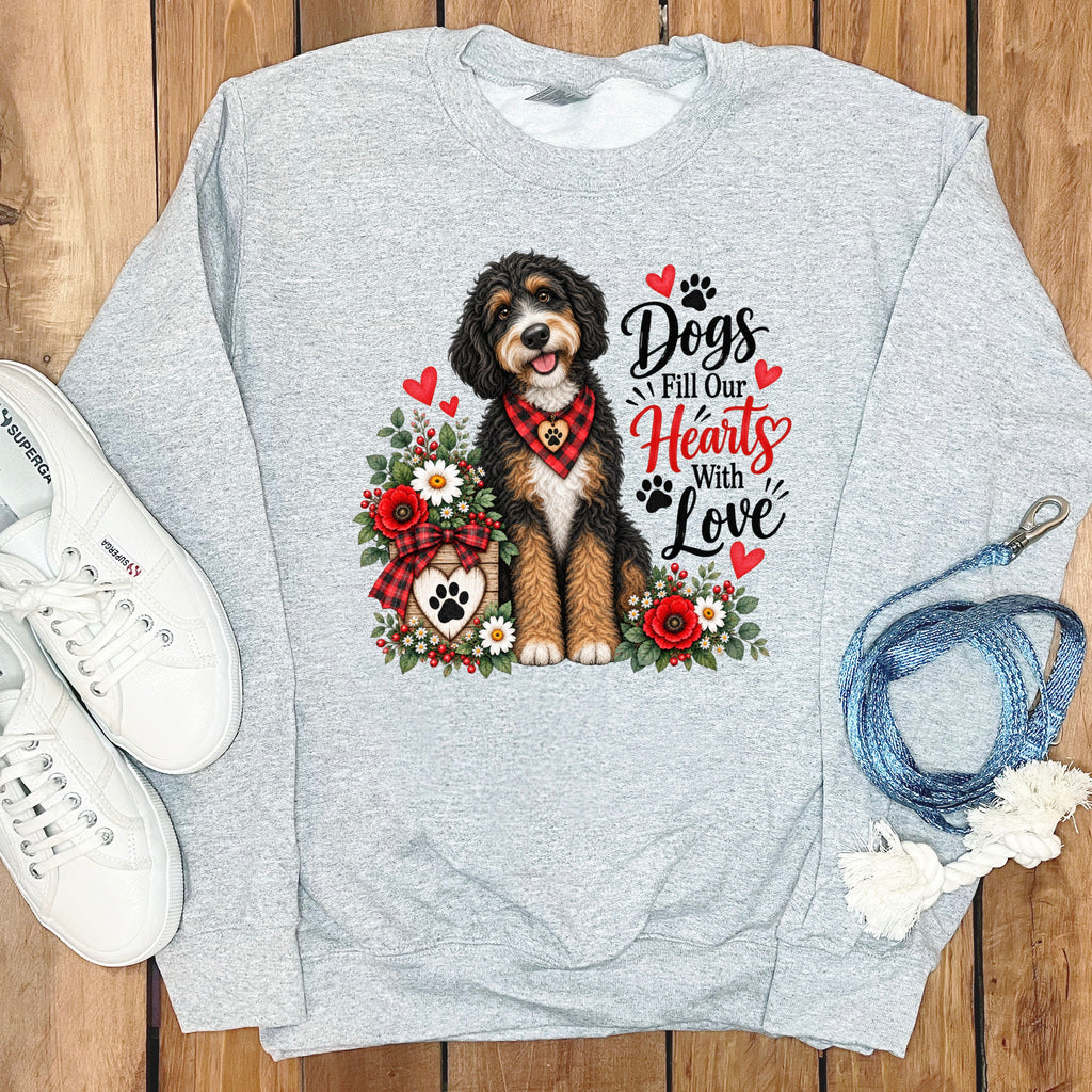 Bernedoodle Hearts Love Sweatshirt