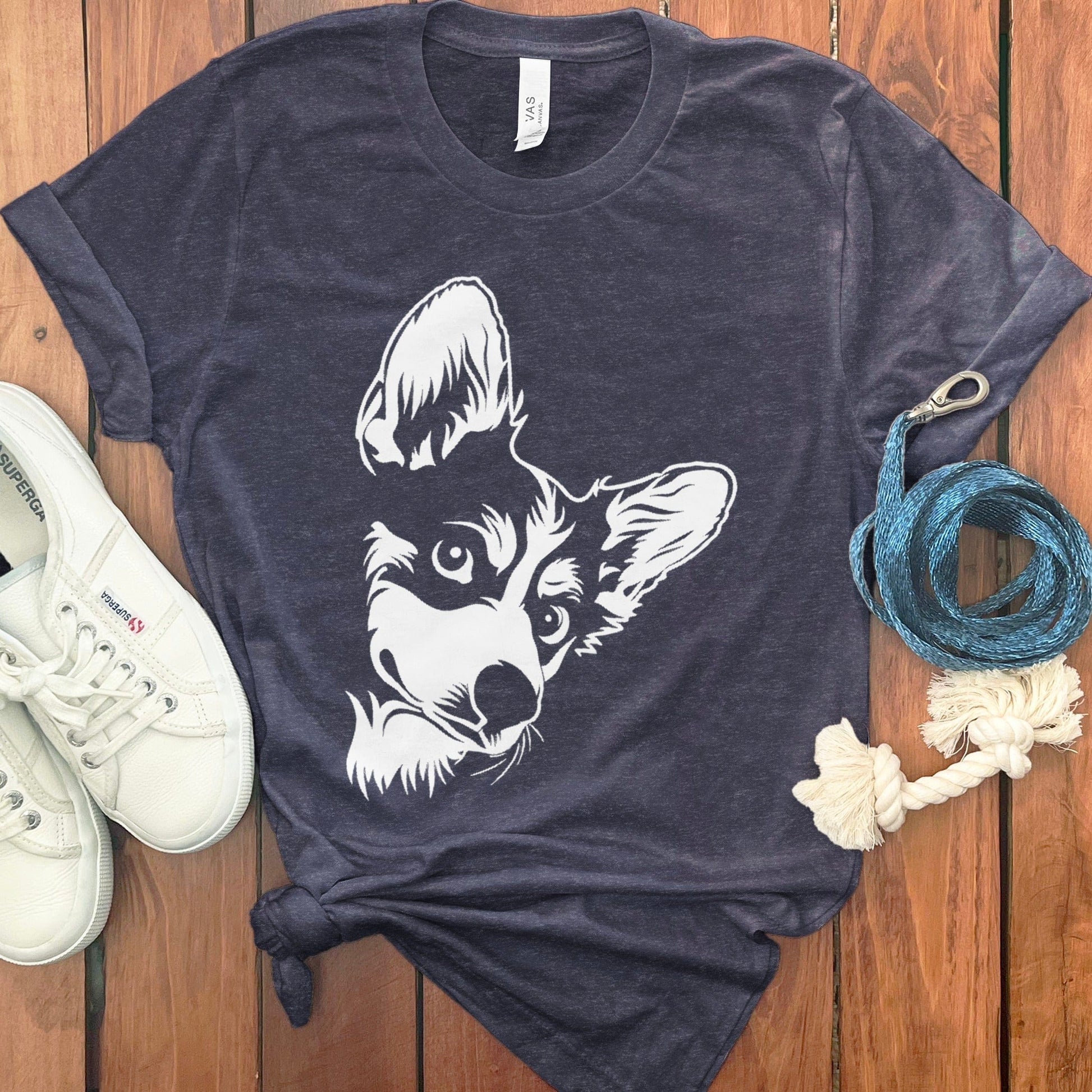 Adorable Corgi Face Graphic Design on T-shirt product type