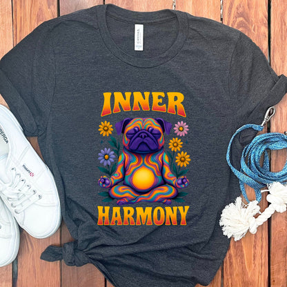 Inner Harmony Colorful Pug Graphic Tee Shirt product