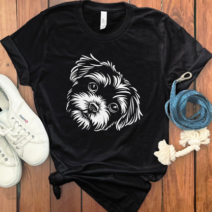 Adorable Puppy Face on Black Tee product type