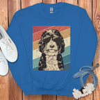 Retro Sunglasses Dog Graphic Casual Sweatshirt
