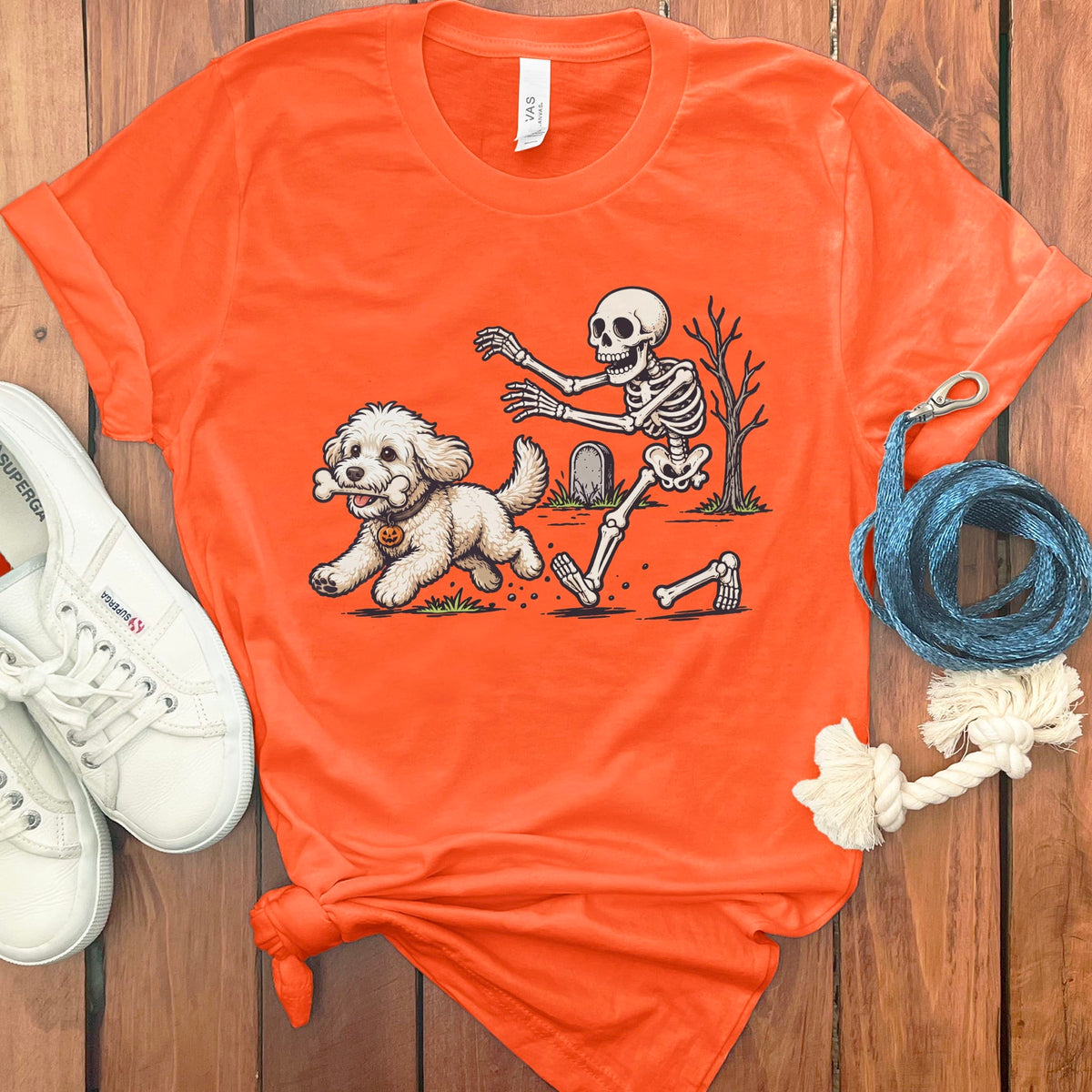 Maltipoo Bone Thief T-Shirt in Orange / S by Puppy Jo