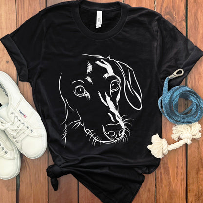 Cute Dachshund Print Black T-shirt product