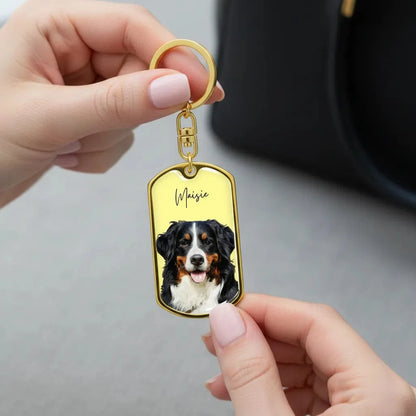 CUSTOM DOG TAG PHOTO KEYCHAIN