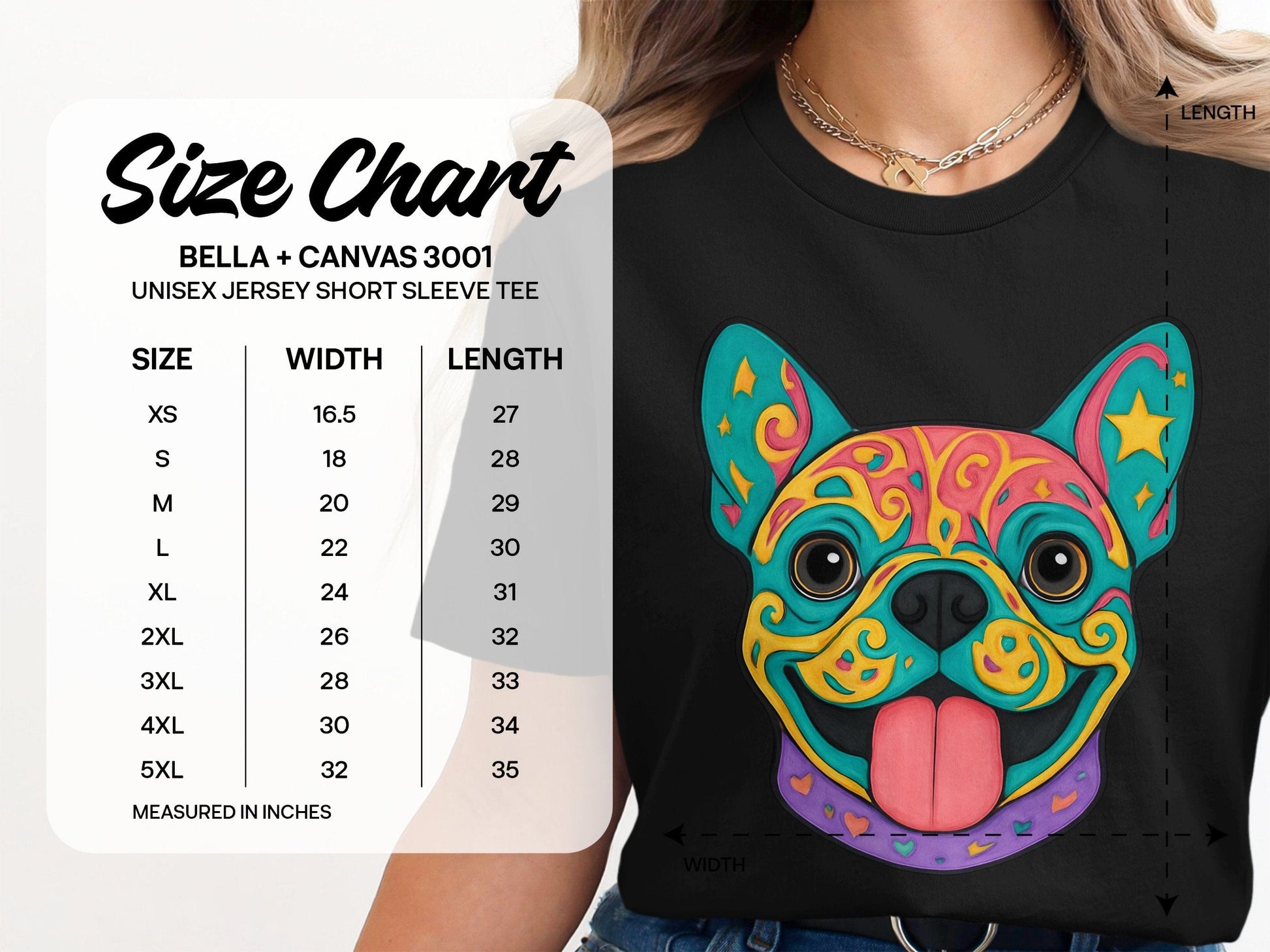 Colorful Dog Face Design T-shirt Product