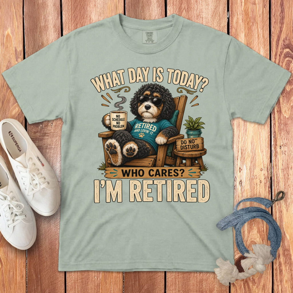 I'm Retired Bernedoodle Signature T-Shirt in Bay / S by Puppy Jo