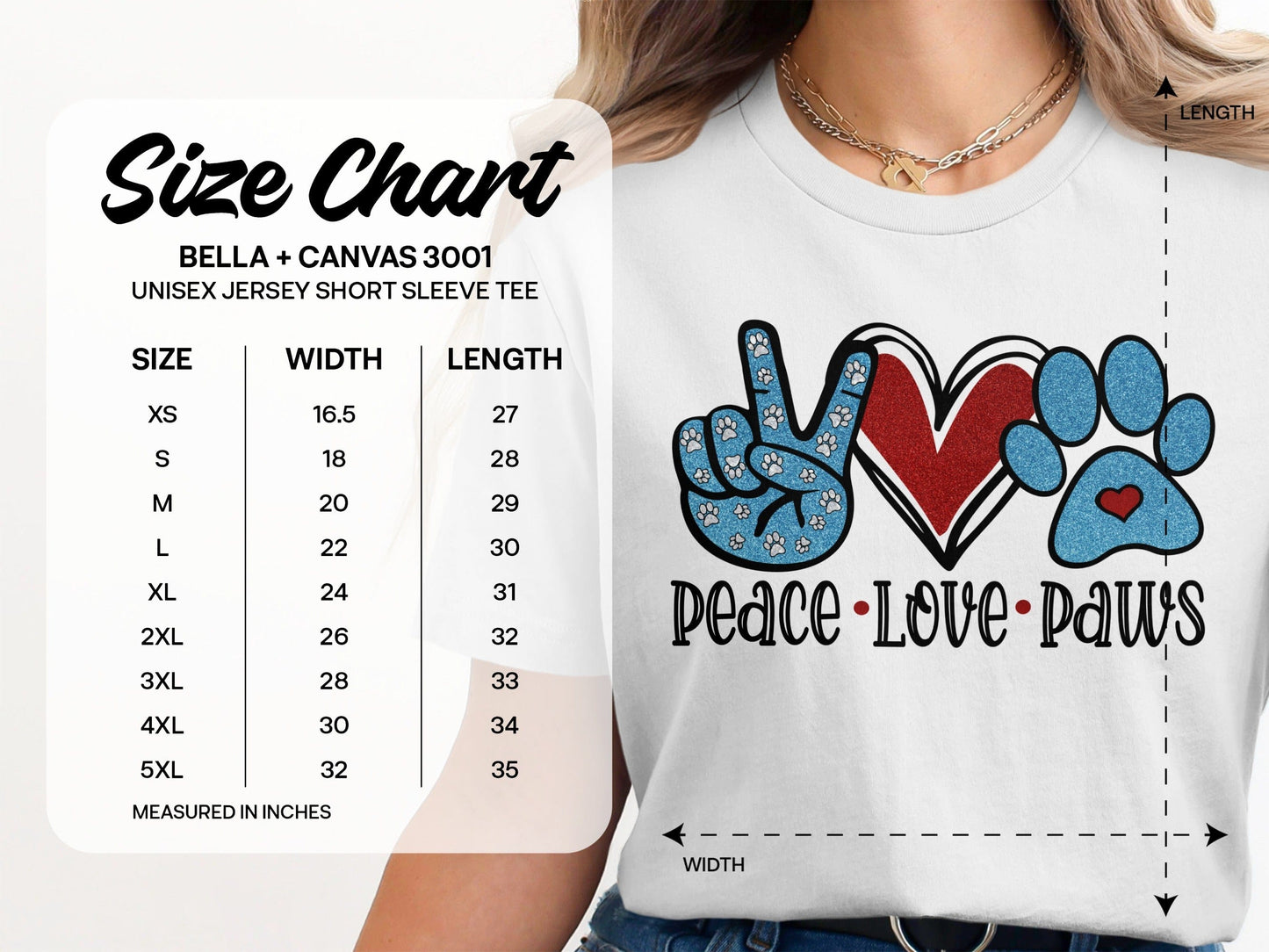 Peace Love Paws Graphic T-Shirt Unisex Product