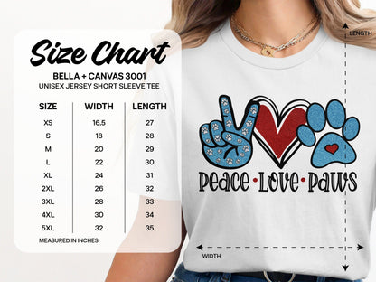 Peace Love Paws Graphic T-Shirt Unisex Product