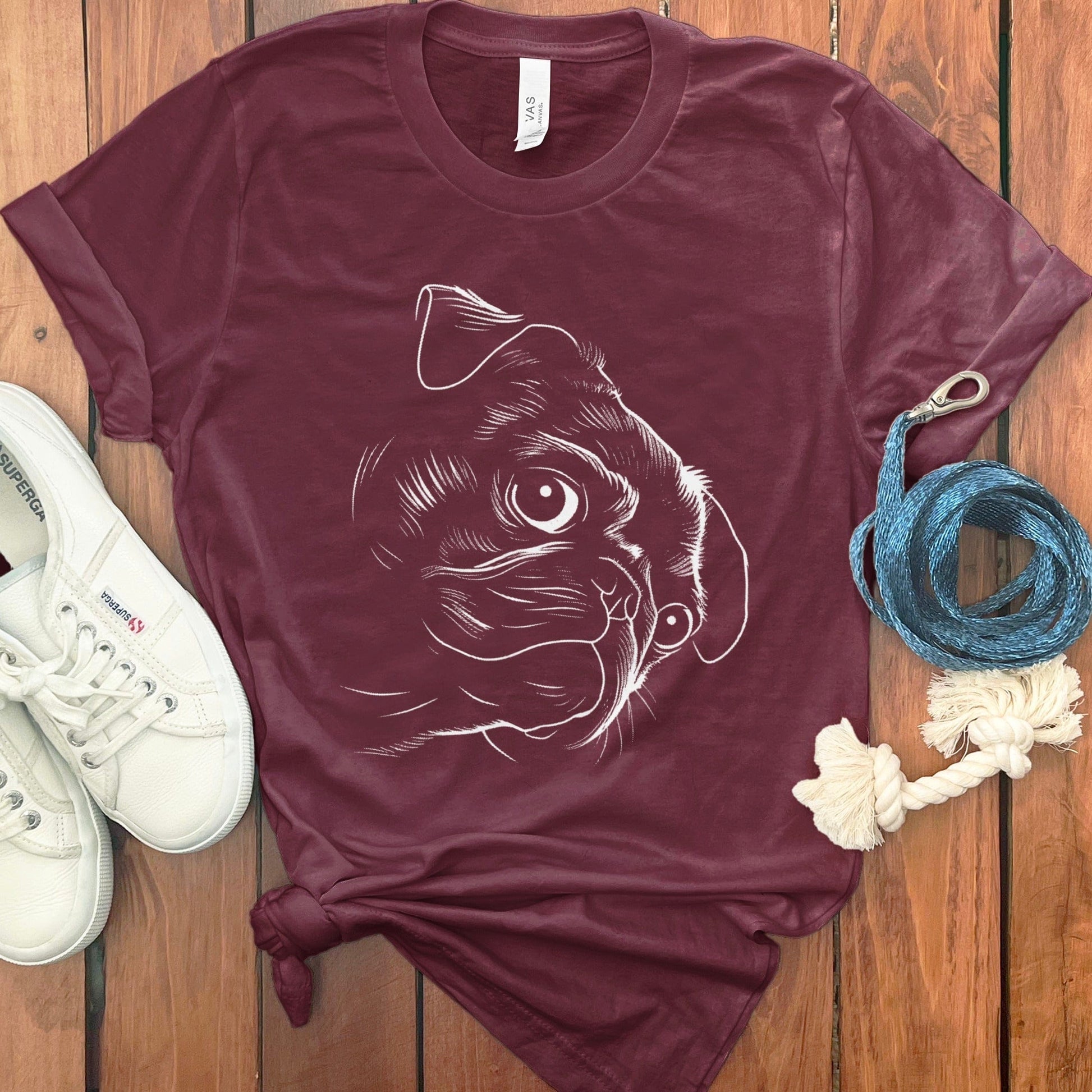 Hand-Drawn Pug Graphic Unisex T-Shirt product