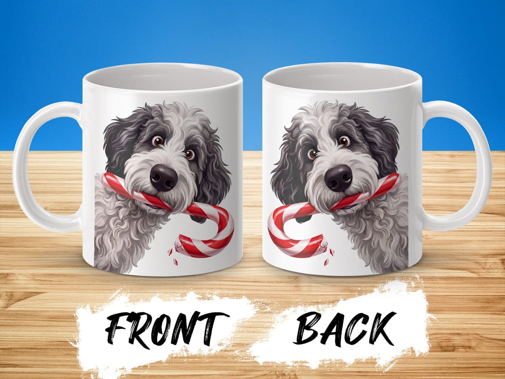 Sheepadoodle Candy Cane Thief Mug in by Puppy Jo