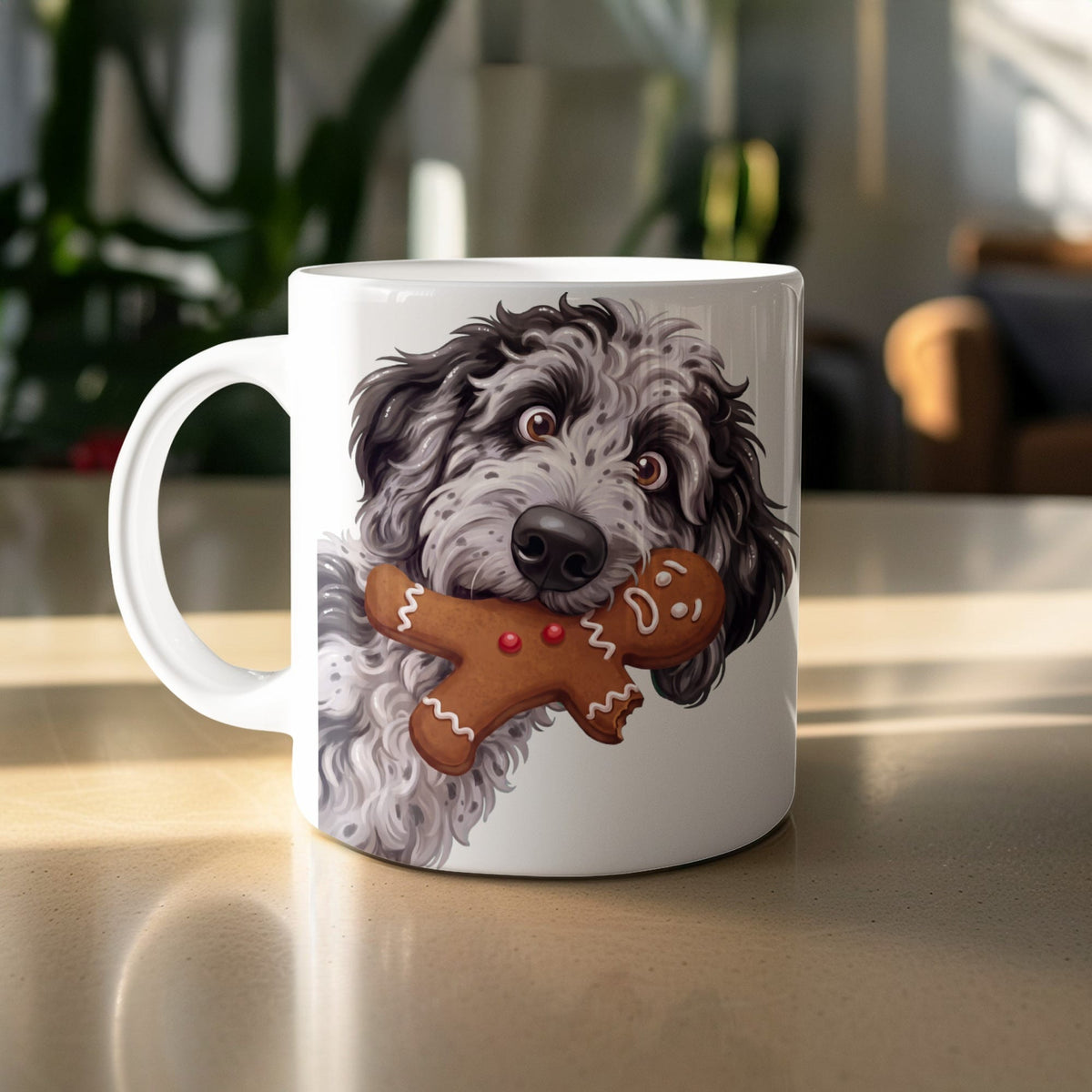 Merle Goldendoodle Cookie Thief Mug in by Puppy Jo