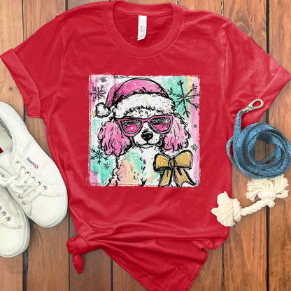 Festive Santa Poodle Sunglasses Red Dog Toy product