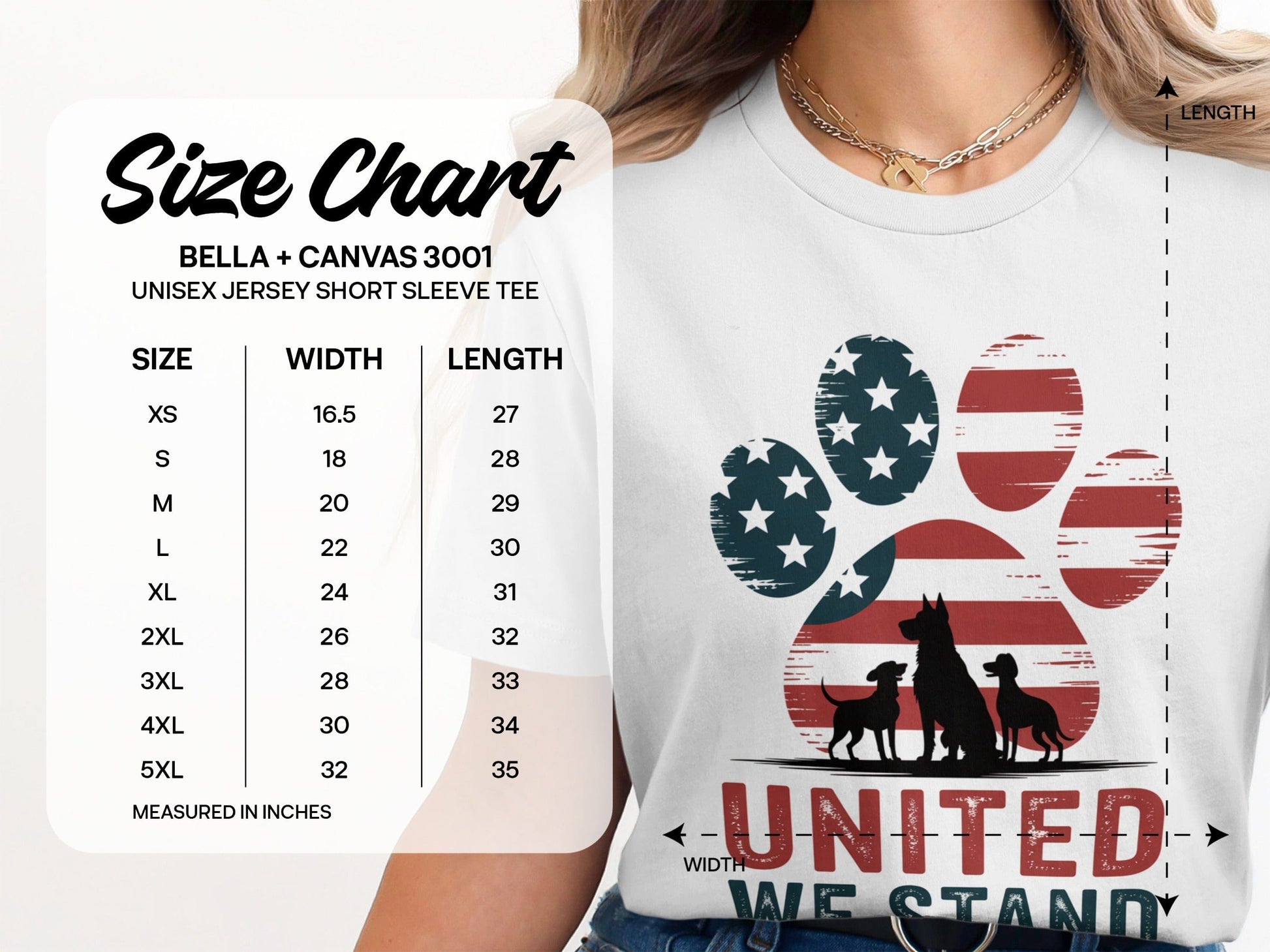 United We Stand Dog Paw Patriotic Tee product