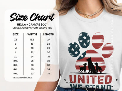 United We Stand Dog Paw Patriotic Tee product