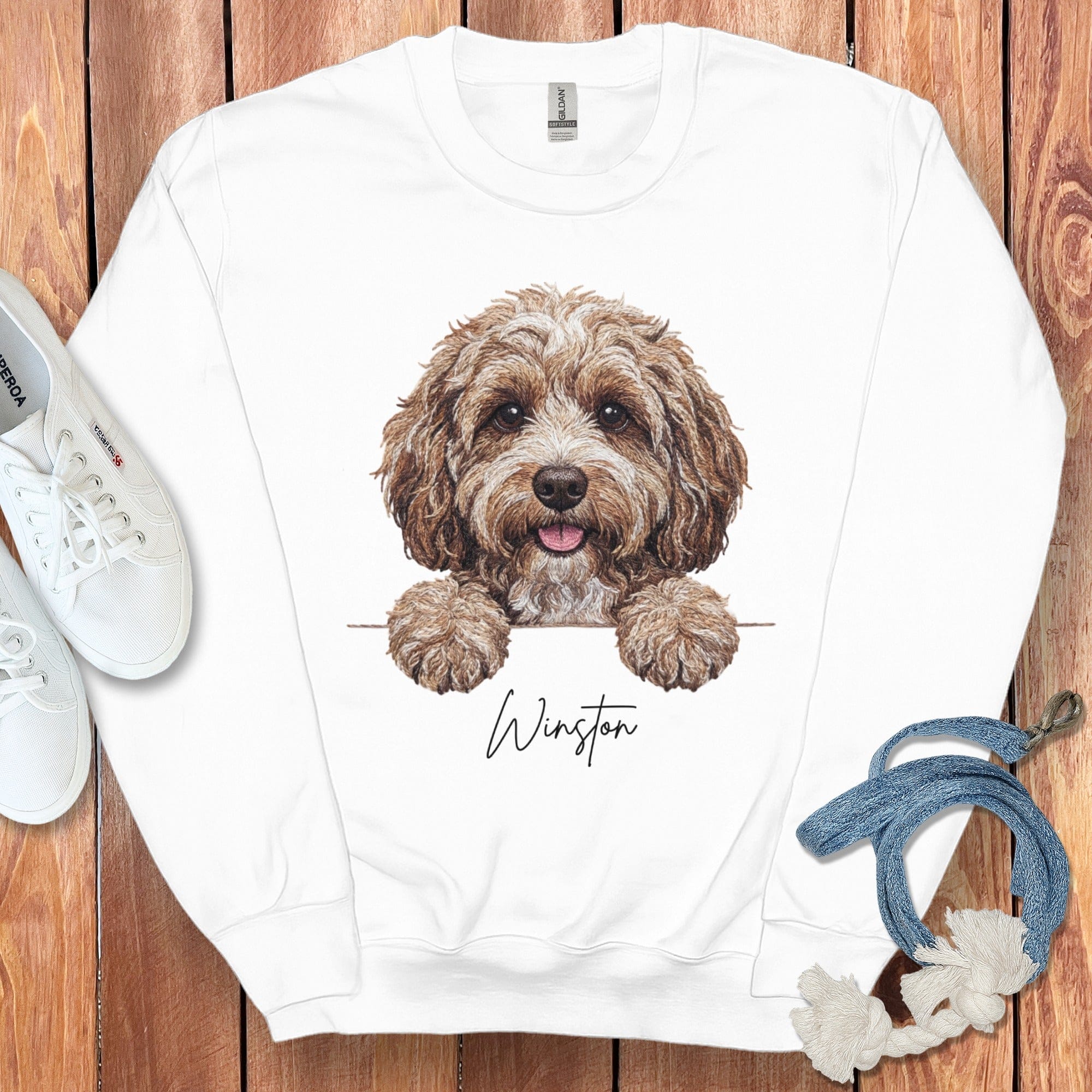 Adorable Dog Print Sweatshirt Design with Cute Pup