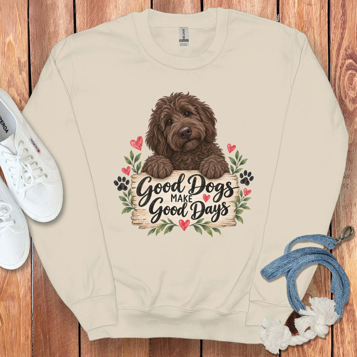 Chocolate Goldendoodle Good Days Sweatshirt
